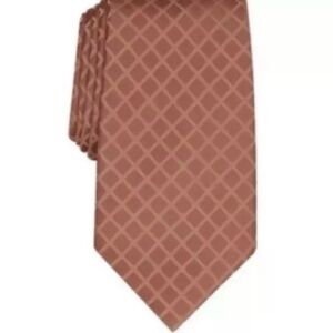 Perry Ellis Men’s Orange Check Pattern Neck Tie
